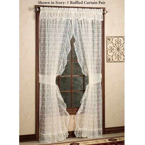 Bridal Lace Ruffled Curtain Pair Thumbnail Image
