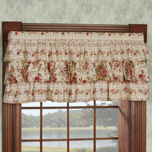 Heirloom Rose Ruffled Valance Fawn 60 x 19 Thumbnail Image