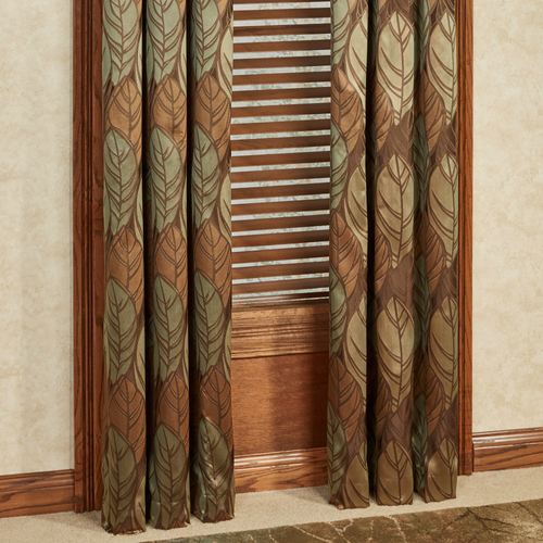 Urban Leaves II Factory Second Grommet Curtain Pair Multi Warm 84 x 84 Thumbnail Image