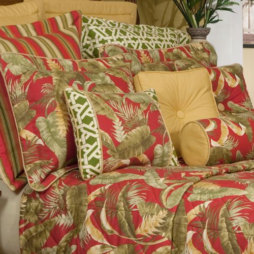 Captiva Tropical Bedspread Dark Red Thumbnail Image