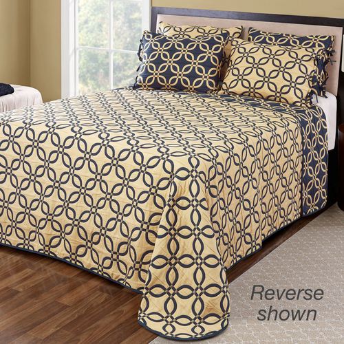 Memphis Reversible Bedspread Midnight Thumbnail Image