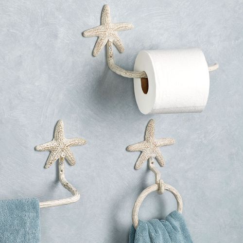 Starfish Toilet Paper Holder Weathered White Thumbnail Image