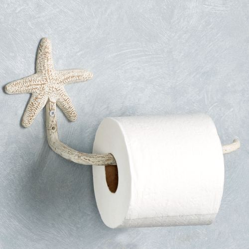 Starfish Toilet Paper Holder Weathered White Thumbnail Image