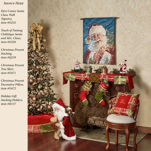 Here Comes Santa Claus Wall Tapestry Multi Bright Thumbnail Image