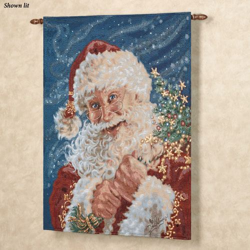 Here Comes Santa Claus Wall Tapestry Multi Bright Thumbnail Image