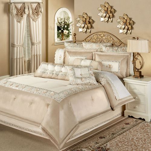 Elegante Sequined Comforter Set Light Cream Thumbnail Image