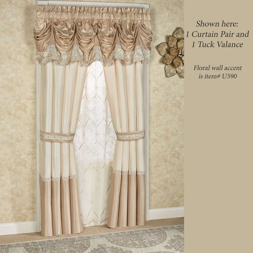 Elegante Sequined Tuck Valance Light Gold 90 x 18 Thumbnail Image