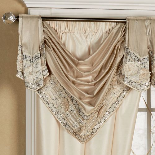 Elegante Sequined Toga Swag Valance Light Gold 24 x 20 Thumbnail Image