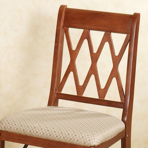 Lattice Back Folding Chair Set  Set of Two Thumbnail Image