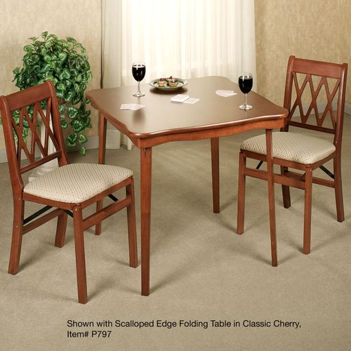 Lattice Back Folding Chair Set  Set of Two Thumbnail Image