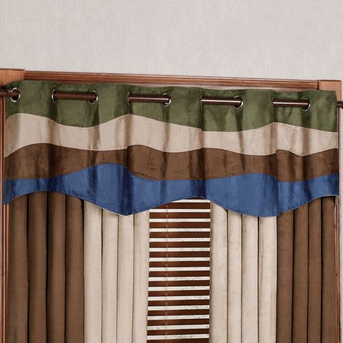 Momentum Wide Grommet Valance Indigo/Sand 78 x 20 Thumbnail Image