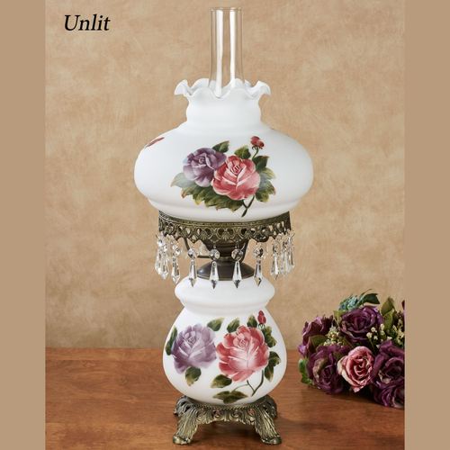 Olivia Jane Hurricane Table Lamp White Each with CFL Bulb Thumbnail Image