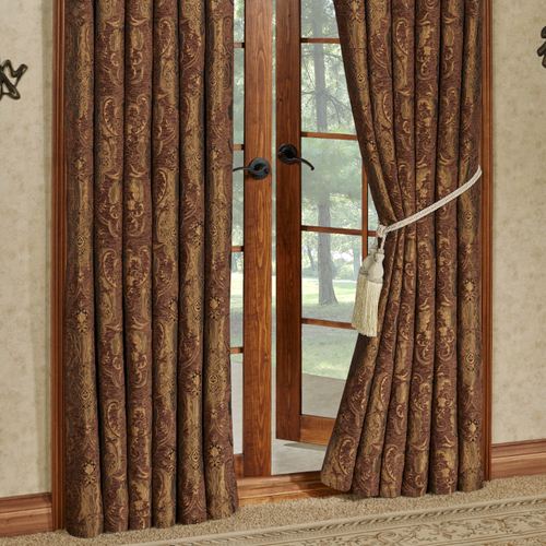 China Art Brown Wide Tailored Curtain Pair 104 x 84 Thumbnail Image
