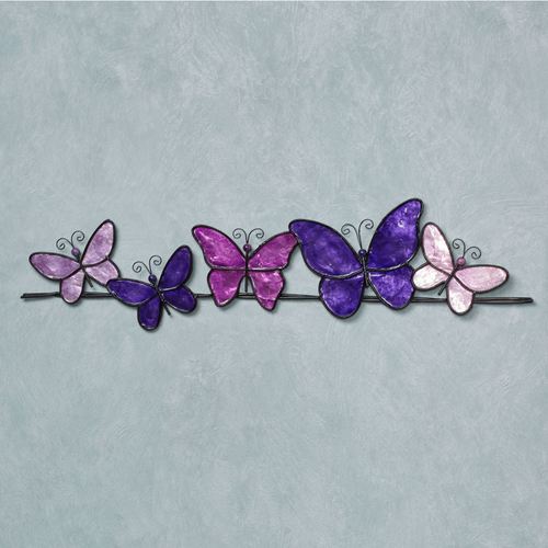 Resting Butterflies Capiz Shell And Metal Indoor Outdoor Wall Art