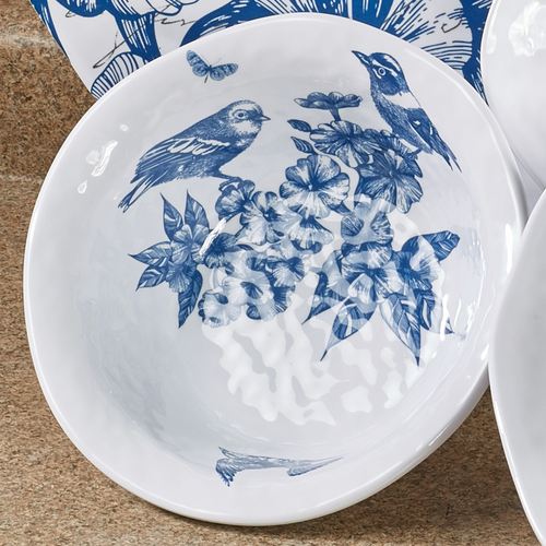 Indigo Cotton Melamine Medium Bowl Blue Thumbnail Image