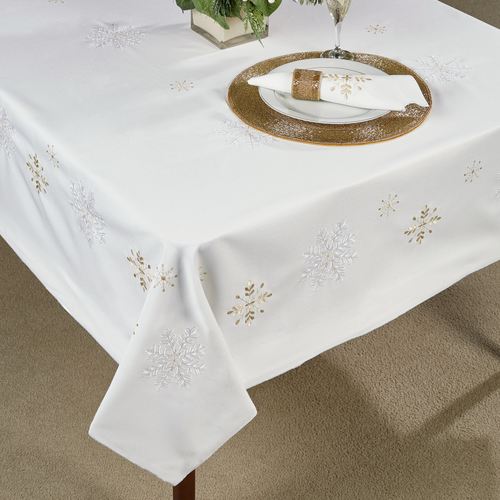 Touch of Gold Tablecloth Ivory Thumbnail Image