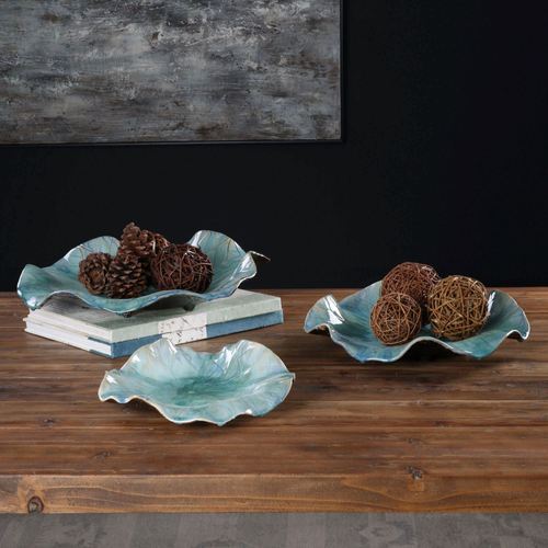 Abella Flower Accents Blue Set of Three Thumbnail Image