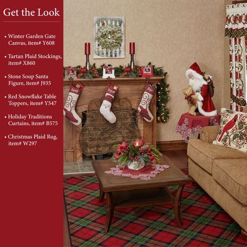 Snowflake Table Topper Red 36