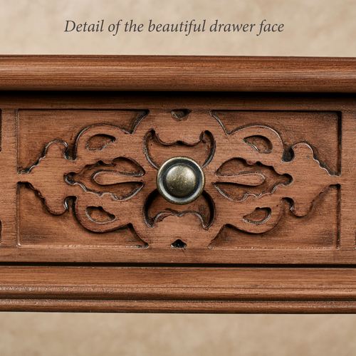 Cacia Carved Console Table Regal Walnut Thumbnail Image