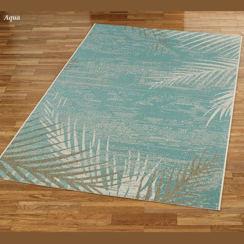 Distressed Palm Rectangle Rug Thumbnail Image