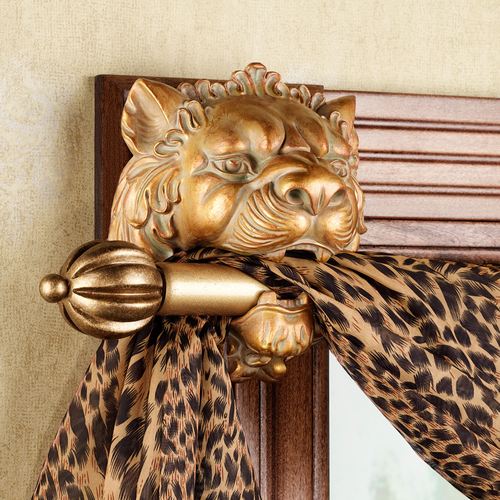 Lion Head Bracket Pair Antique Gold Pair Thumbnail Image