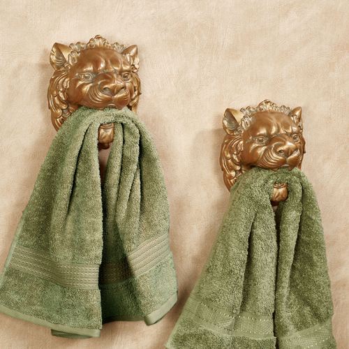 Lion Head Bracket Pair Antique Gold Pair Thumbnail Image