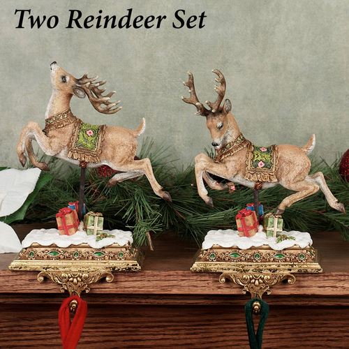 Santa and One Deer Stocking Holder Set Thumbnail Image