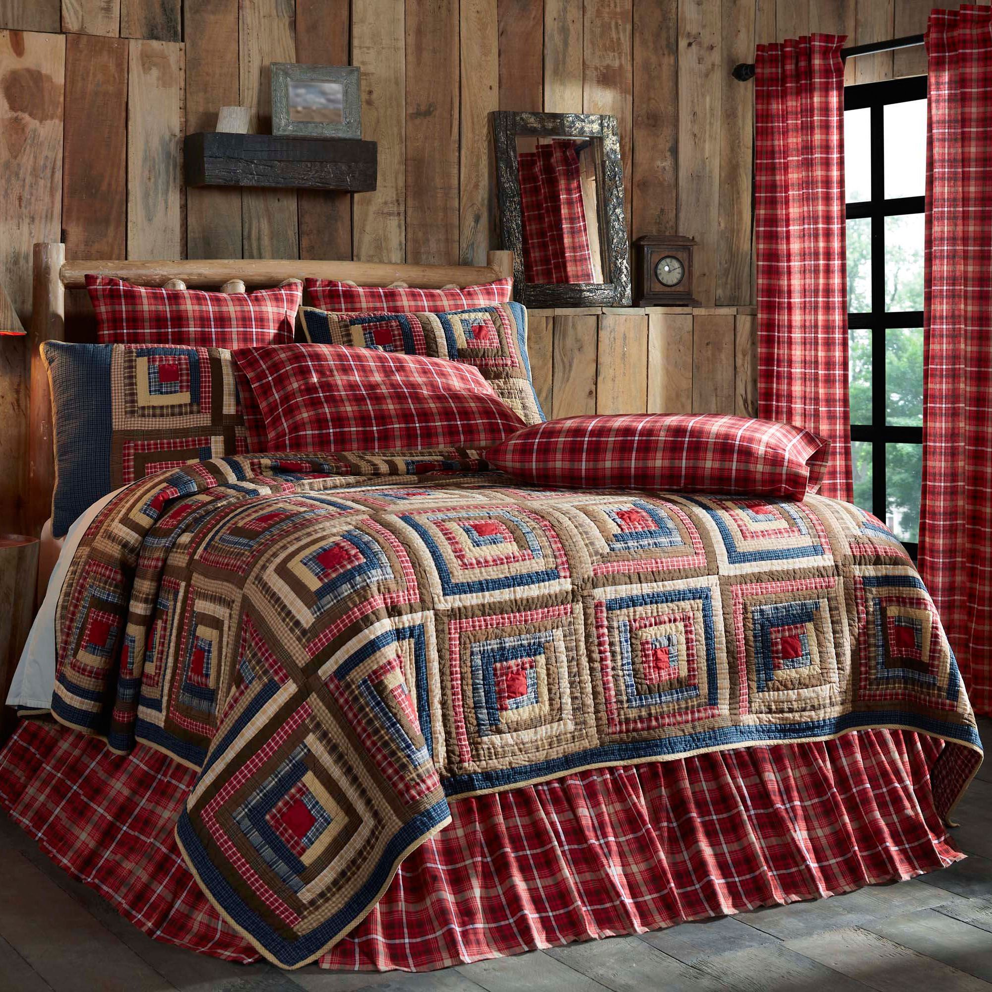 Braxton Log Cabin Patchwork Quilt Bedding
