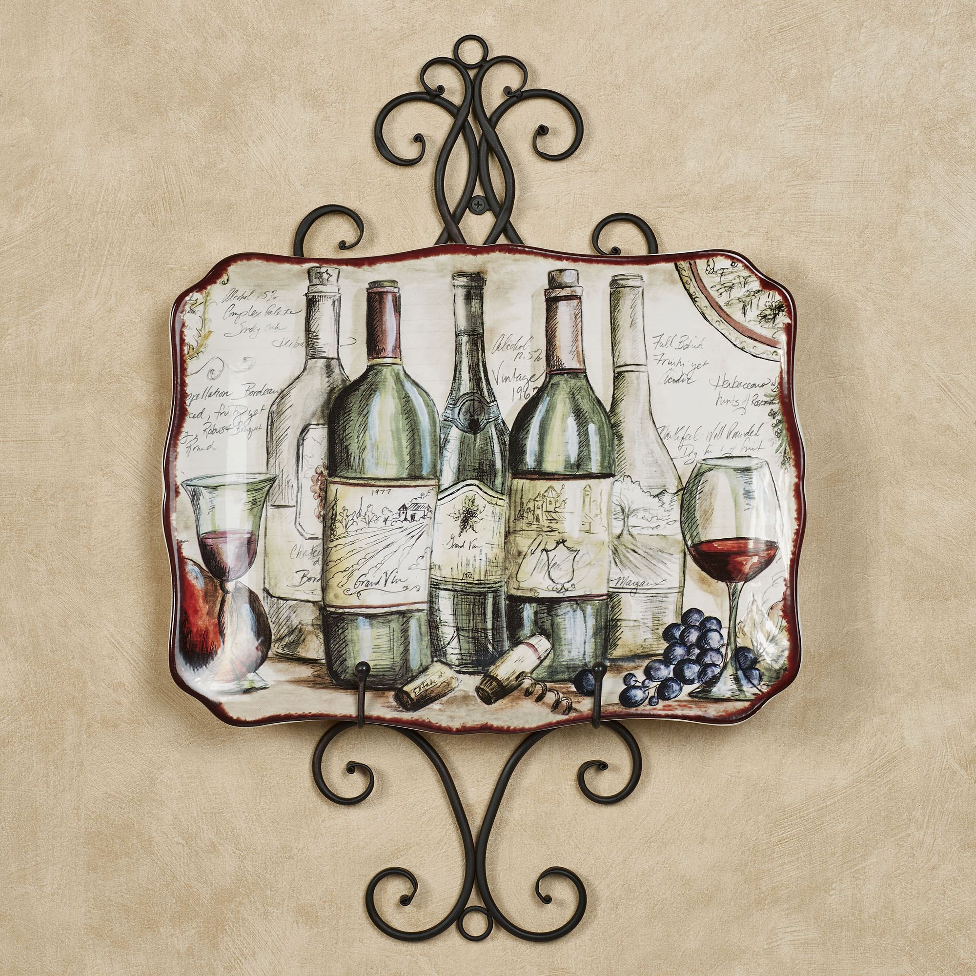 Kaya Metal Scroll Wall Mount Single Plate Rack