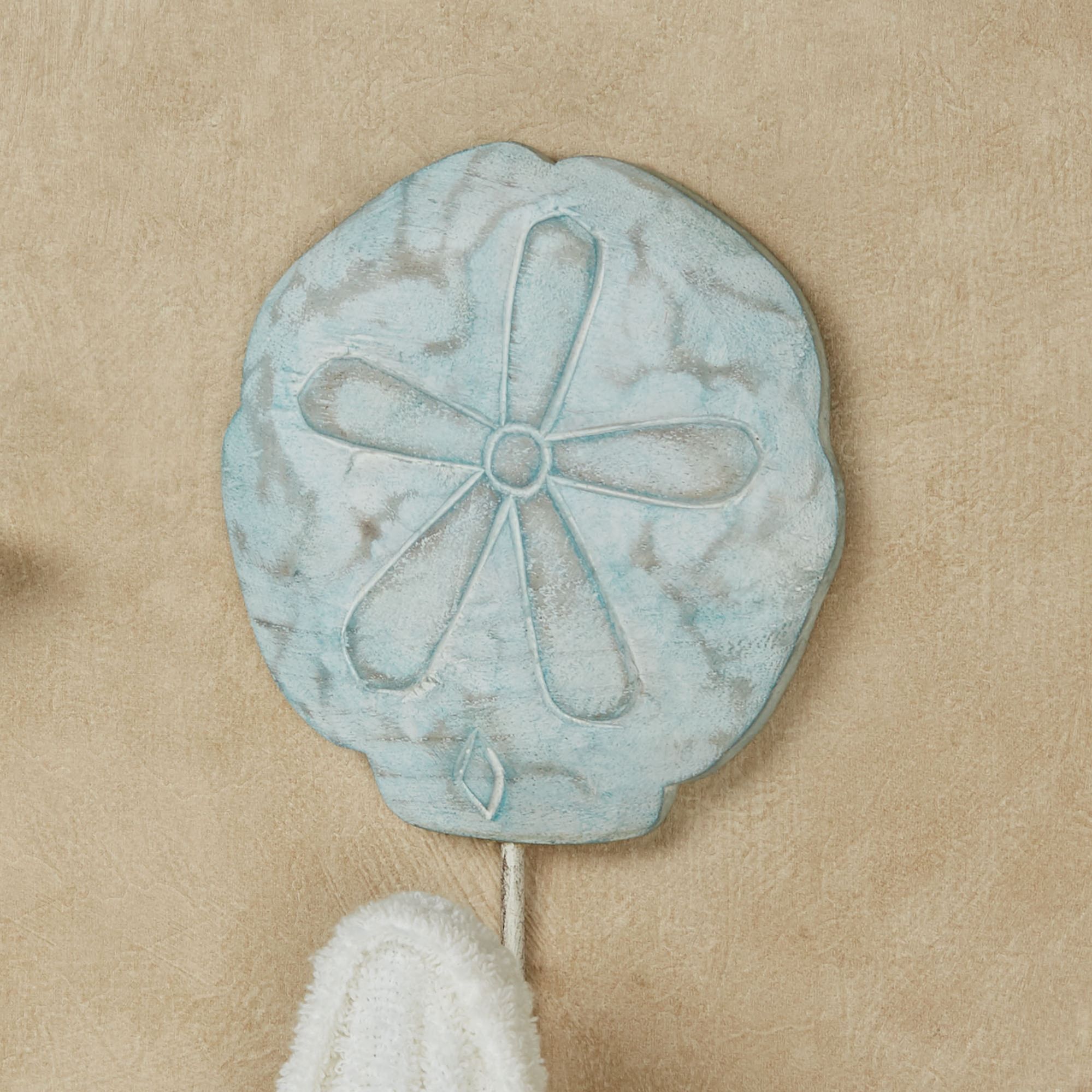thumbnail image 2 of Nautical Sand Dollar Wall Hook – Beach Shore Decor, Verdigris Green Finish, Cast Iron 2 of 5