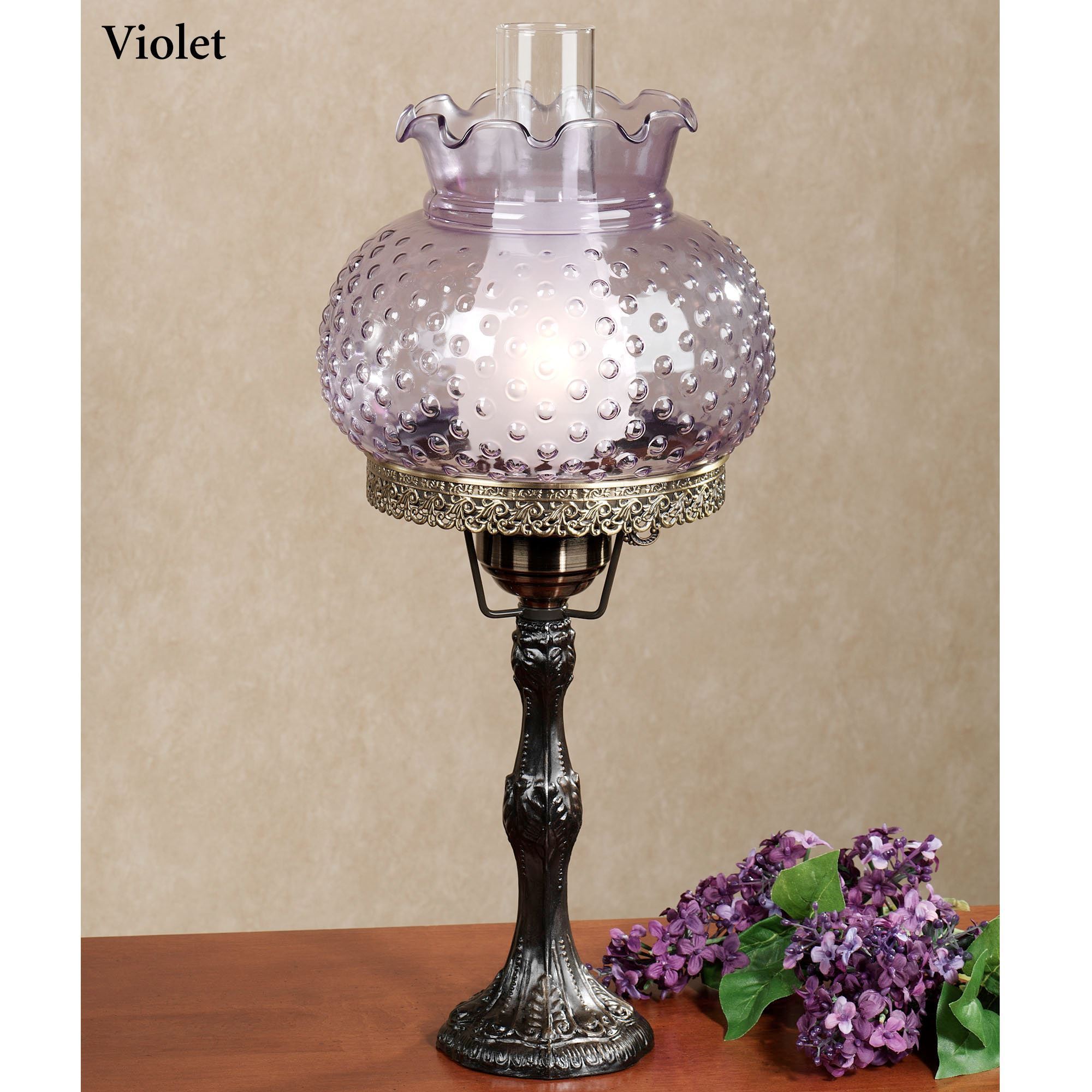 Ciara Hobnail Globe Hurricane Table Lamp