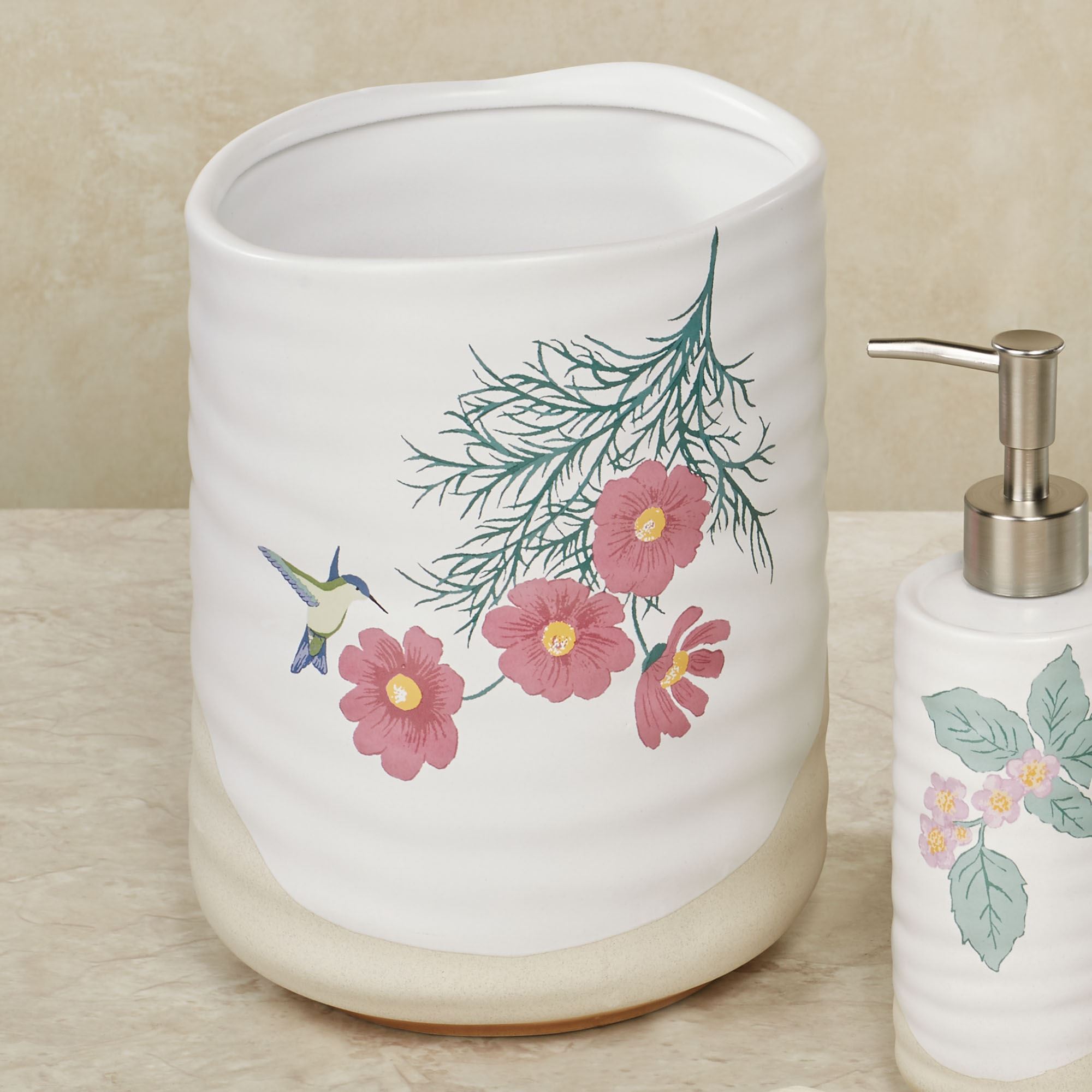 Lenox Meadow Birds Floral Ceramic Bath Accessories