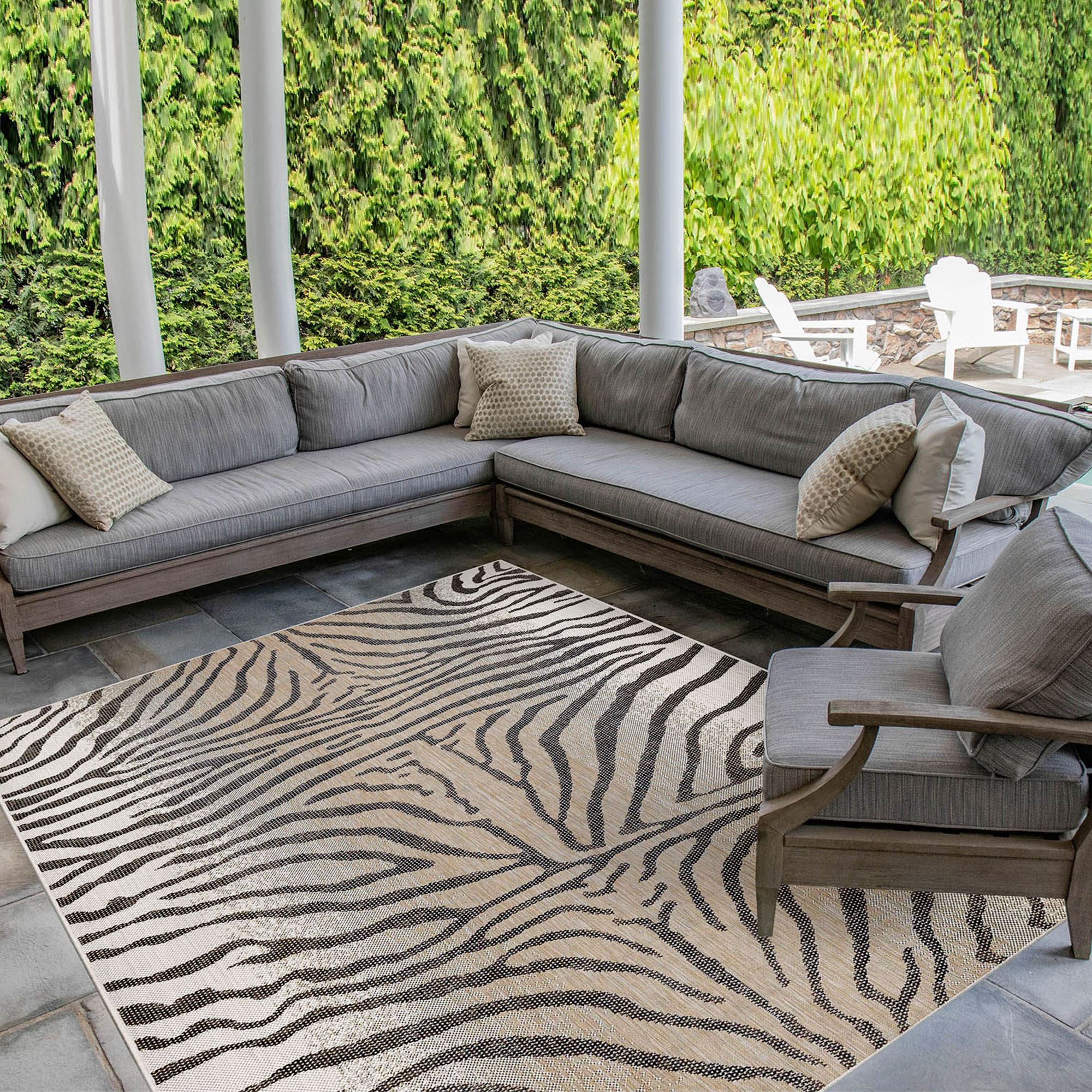 Selous Zebra Print Indoor Outdoor Rugs