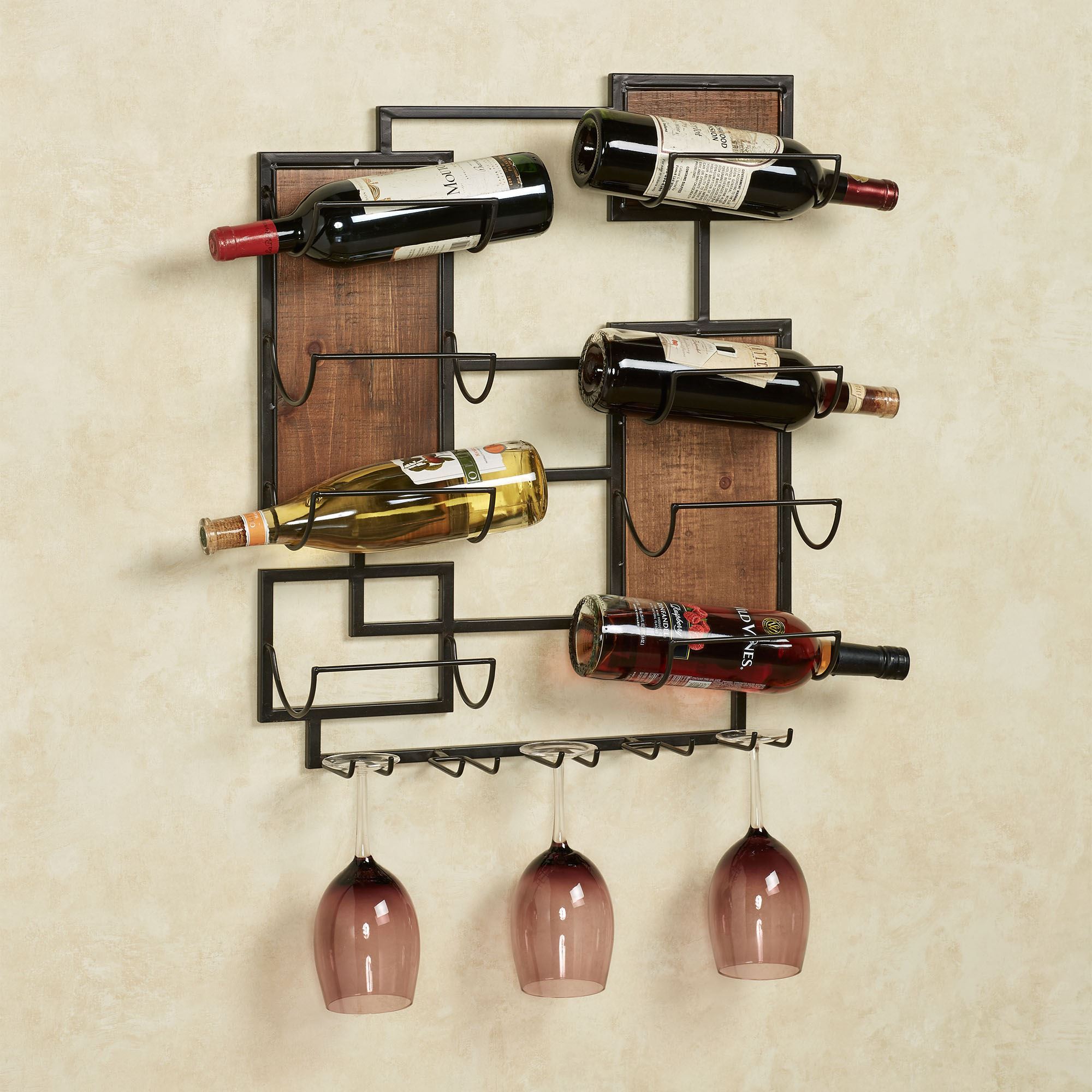 Coulter Modern Wall Wine Bottle and Stemware Rack