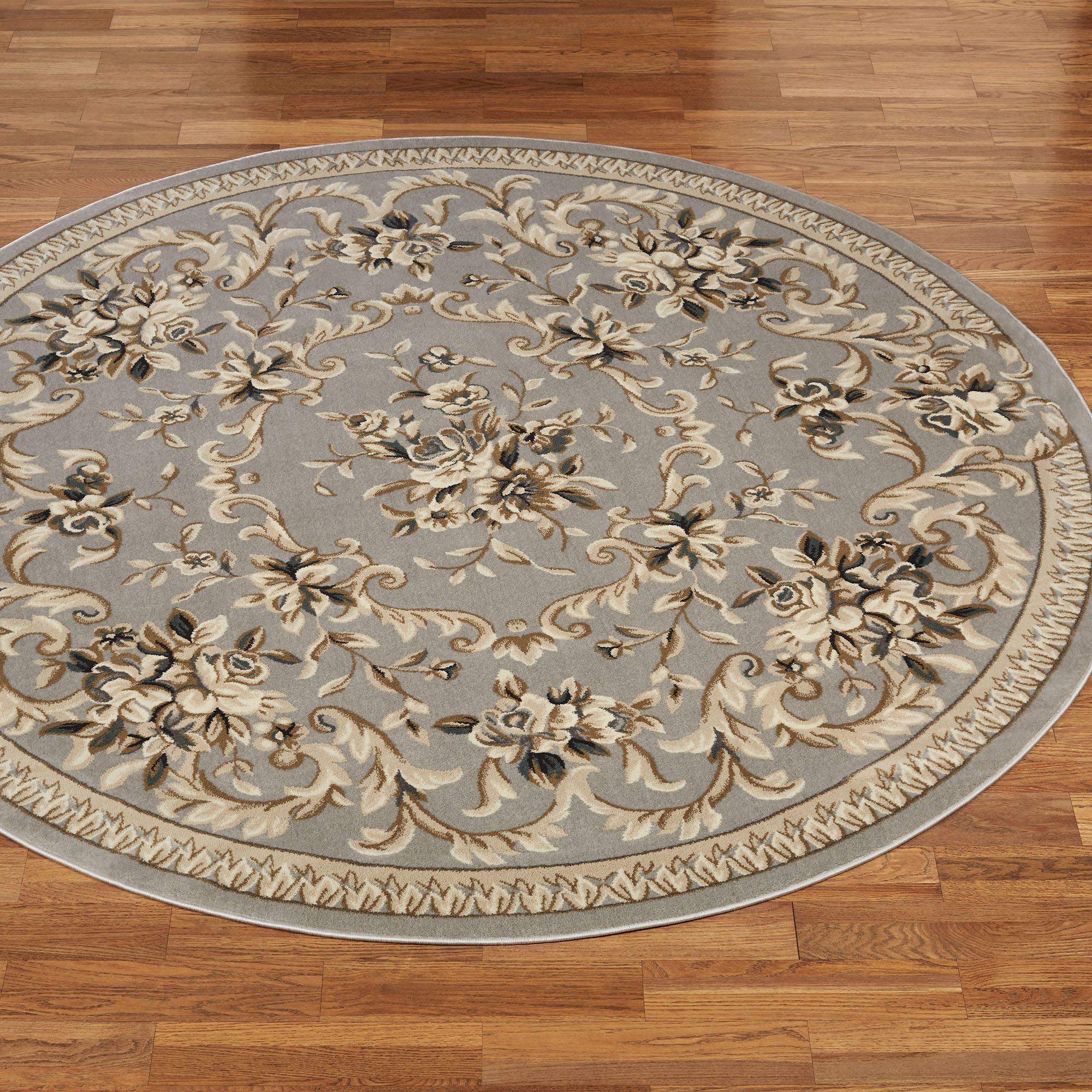 Common Round Rug Kennesaw Ornate Traditional Round Rug