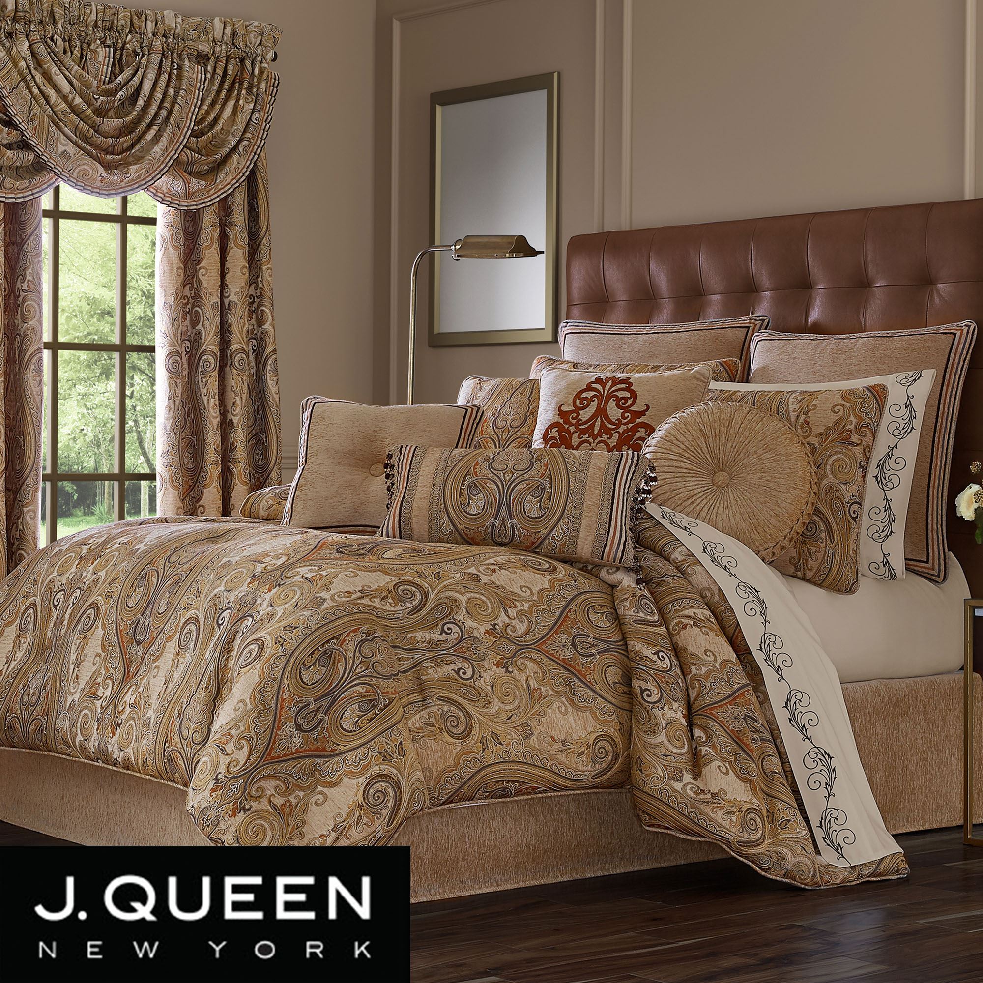 Luciana Damask Comforter Bedding by J Queen New York