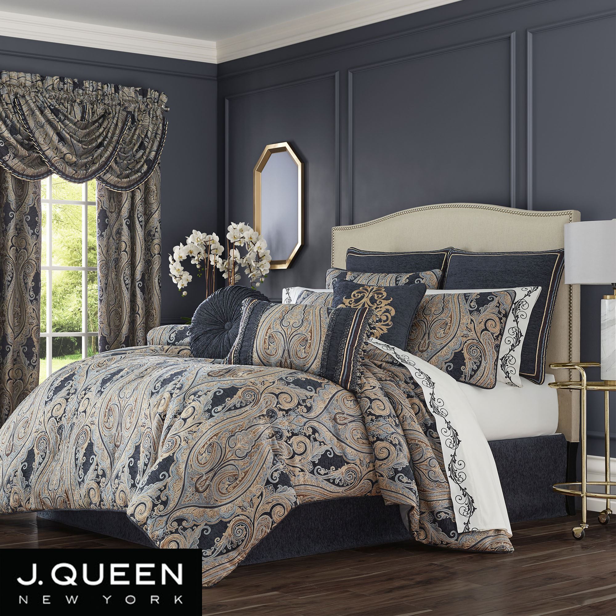 Luciana II Damask Comforter Bedding by J Queen New York
