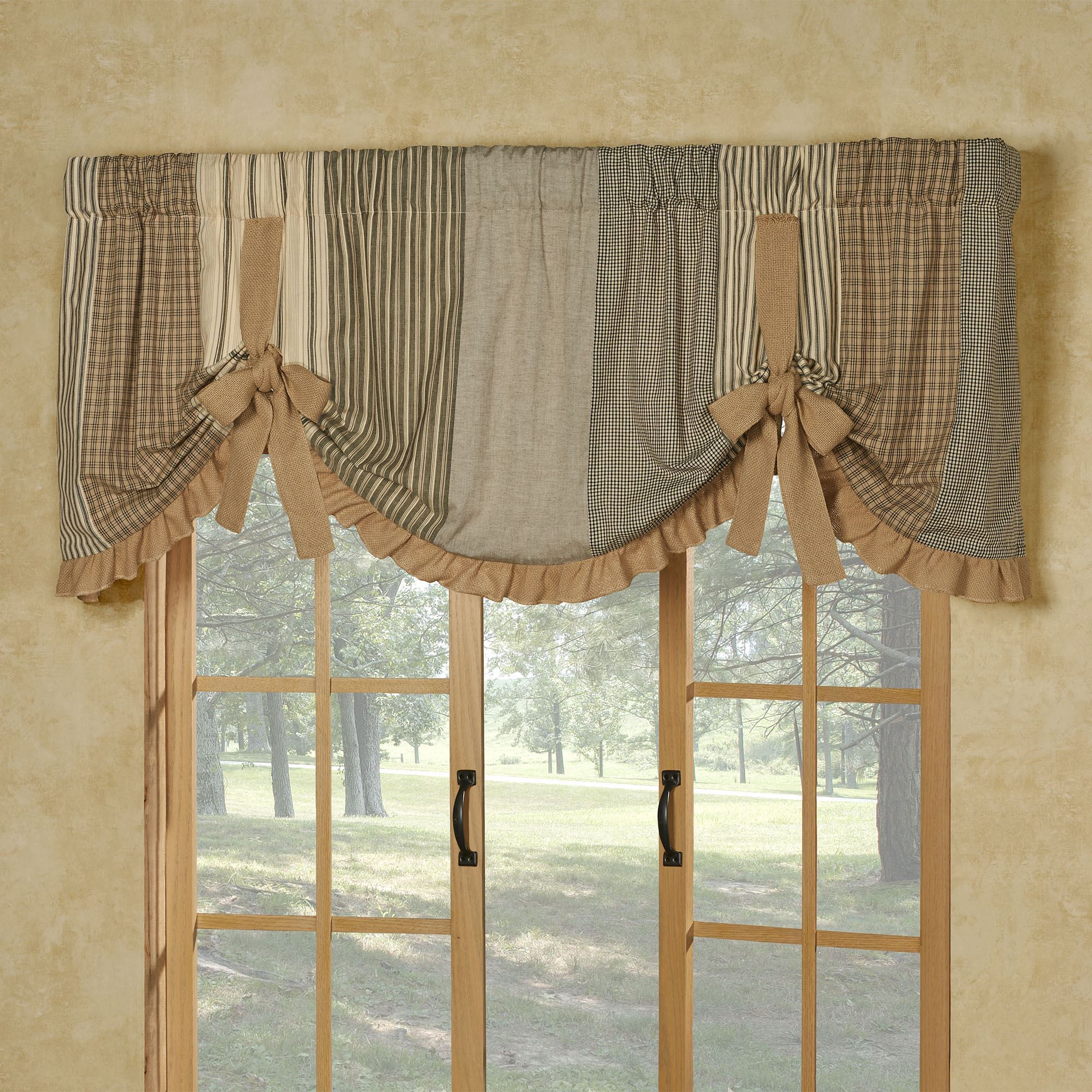 Prairie Mill Farmhouse Style Tie Up Window Valance