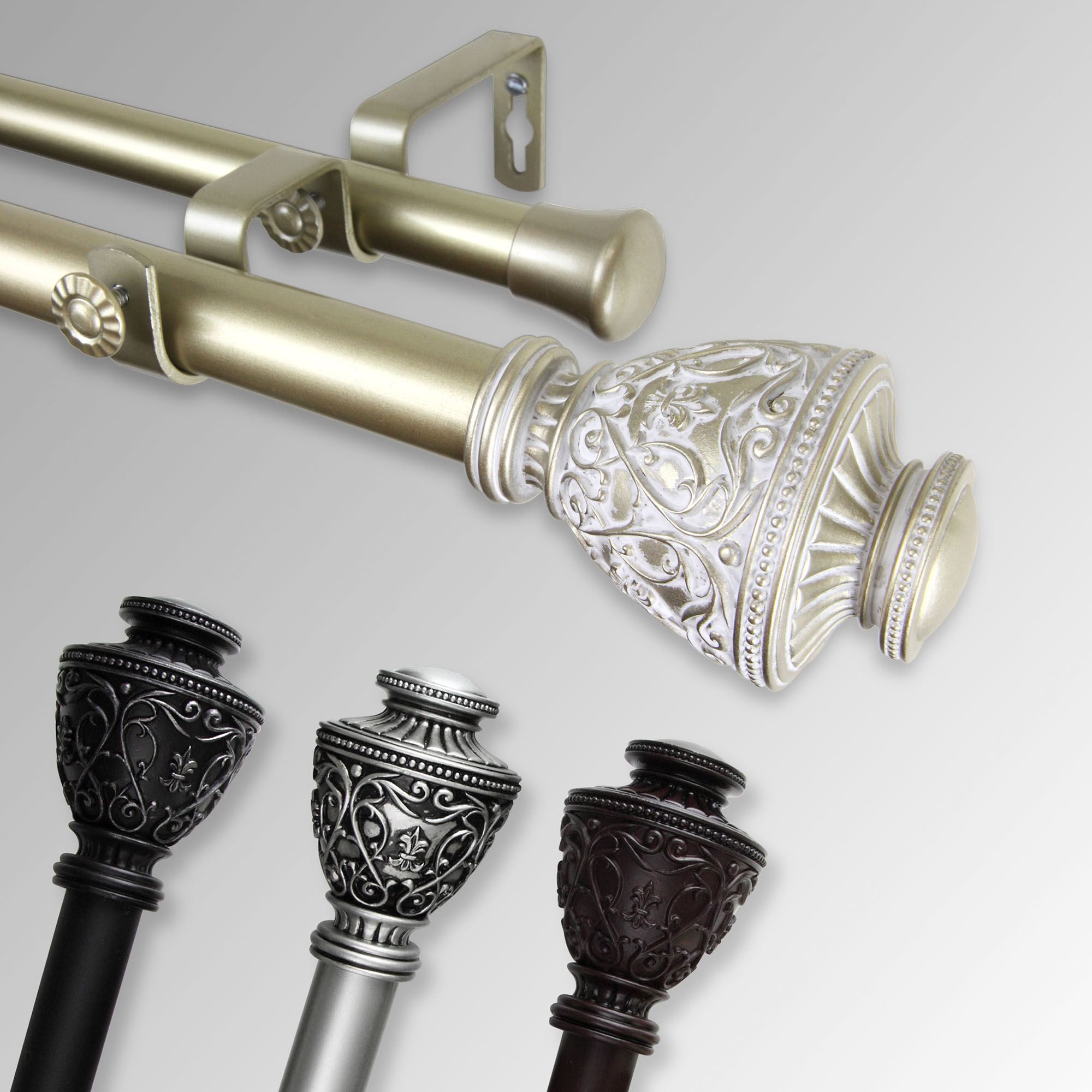 Valo Double Decorative Curtain Rod Set