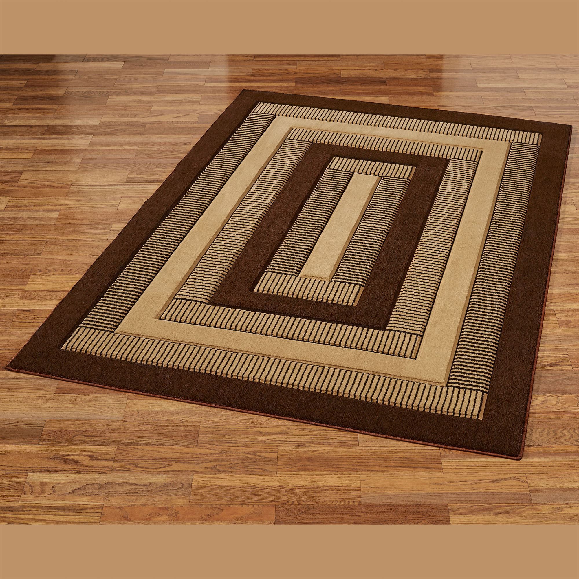 Park Place Brown Contemporary Geometric Area Rugs