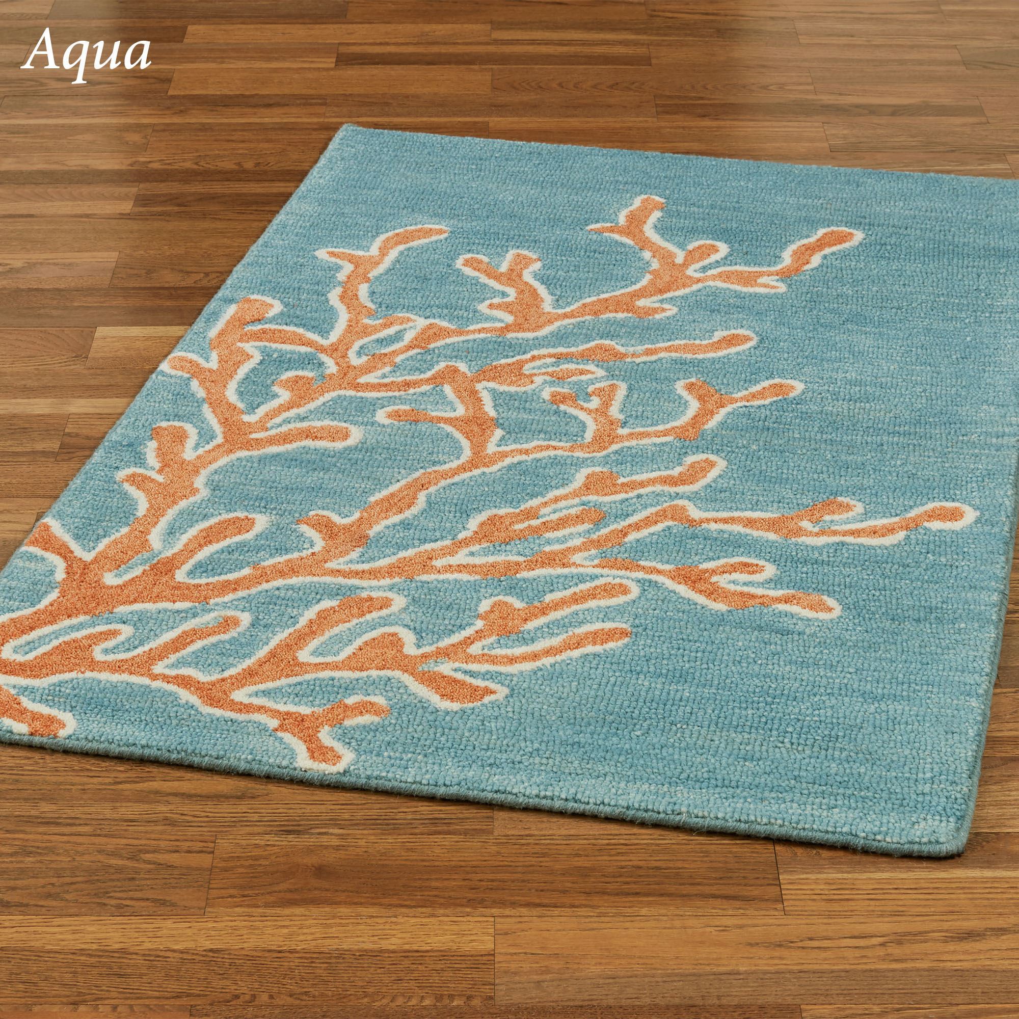 Coral Color Rug Blue Coral Area Rug