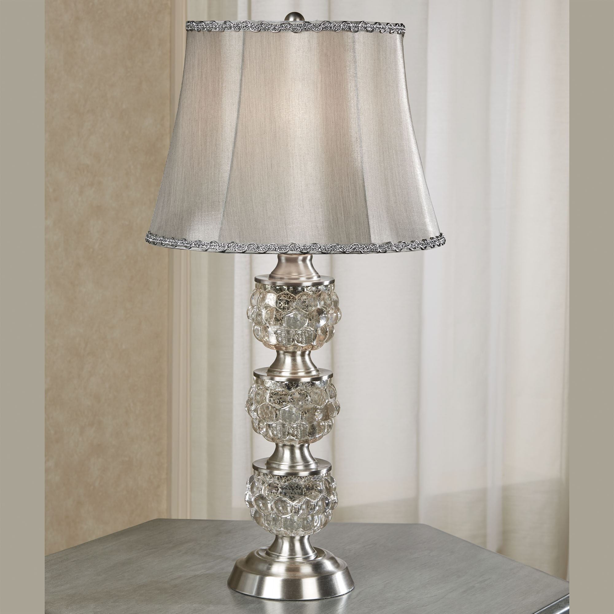 Wakefield Satin Nickel Mercury Glass Table Lamp