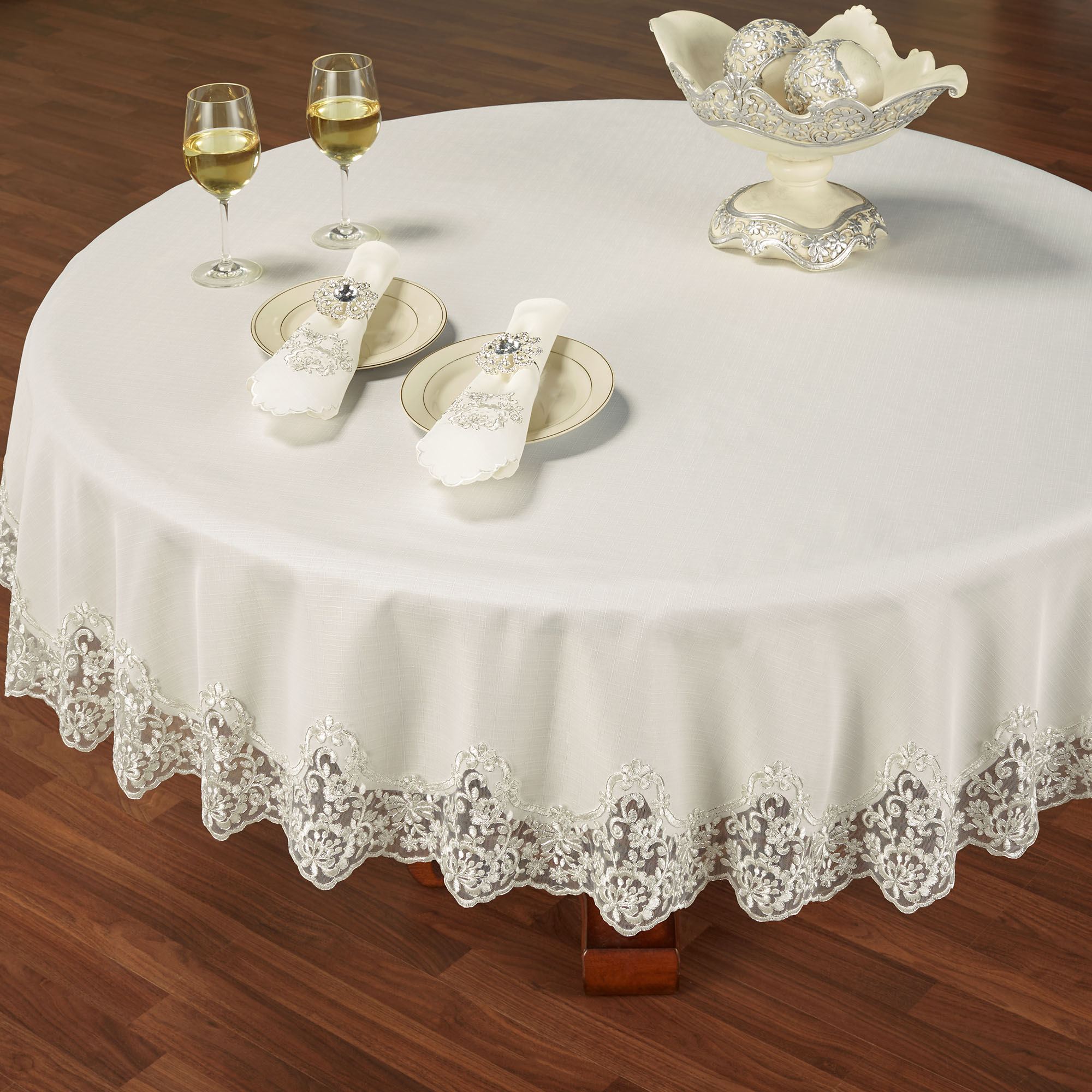Ivory Overlay Rectangular Table Ivory Lace Table Overlays 120 Inch Round Crinkle Taffeta Tablecloth