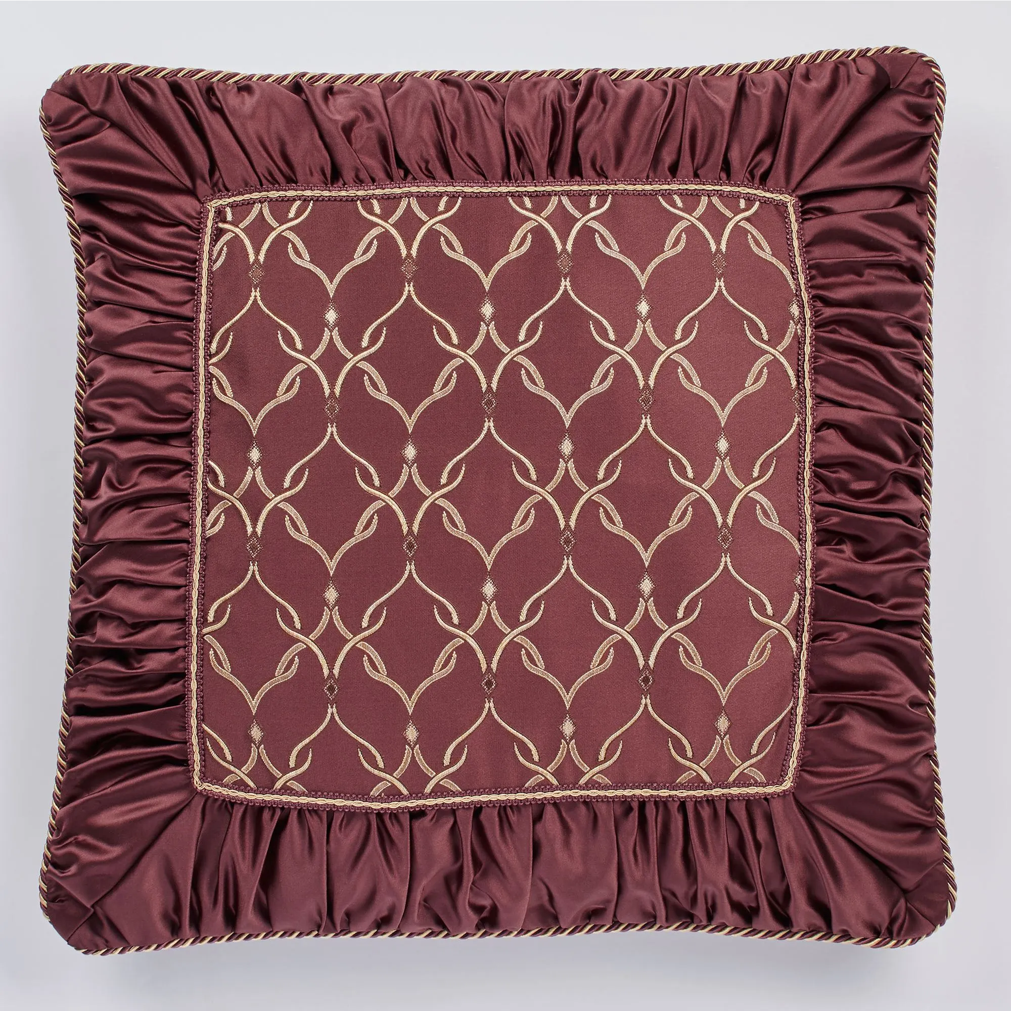Laurelton Damask Medallion Wine Oversized Bedspread Luxury Bedding