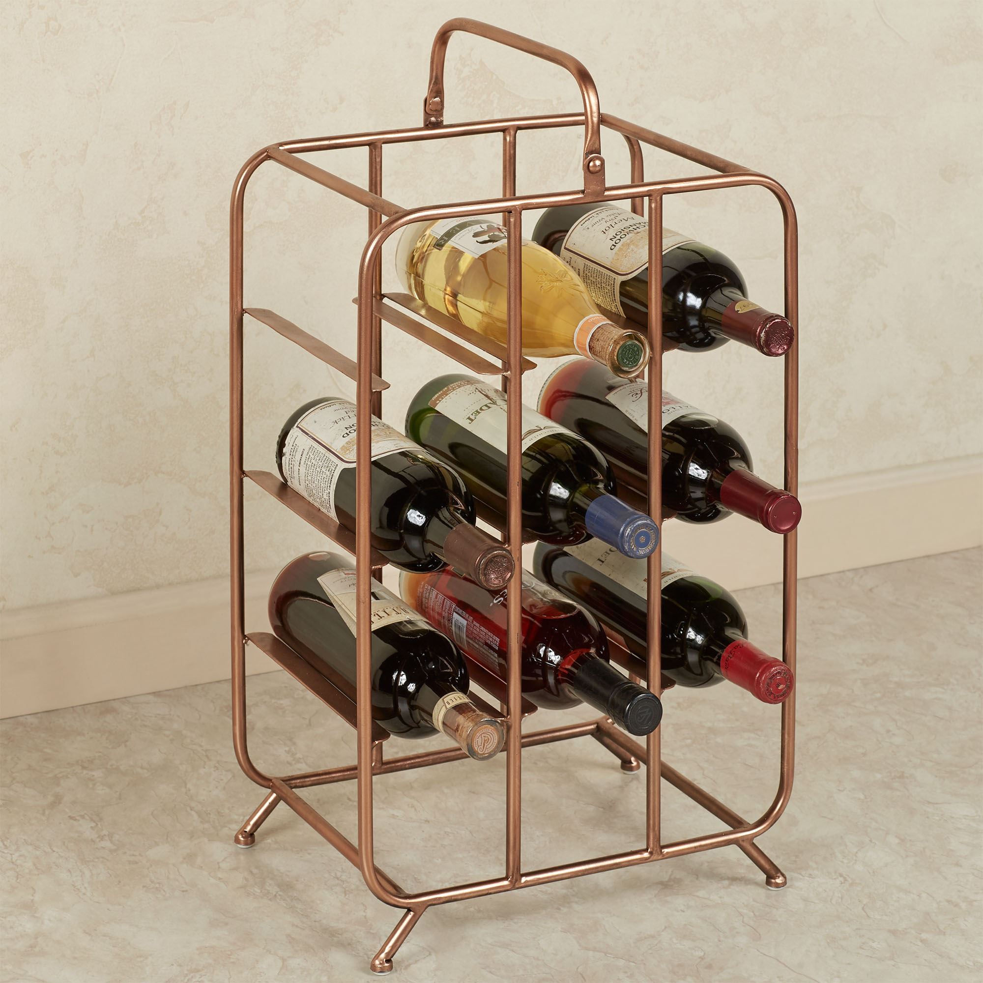 Blake Copper Finished Metal Wine Bottle Rack