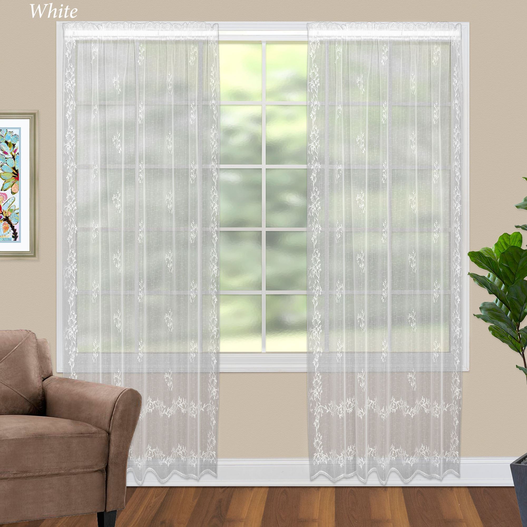 Floral Estate Lace Window Treatment