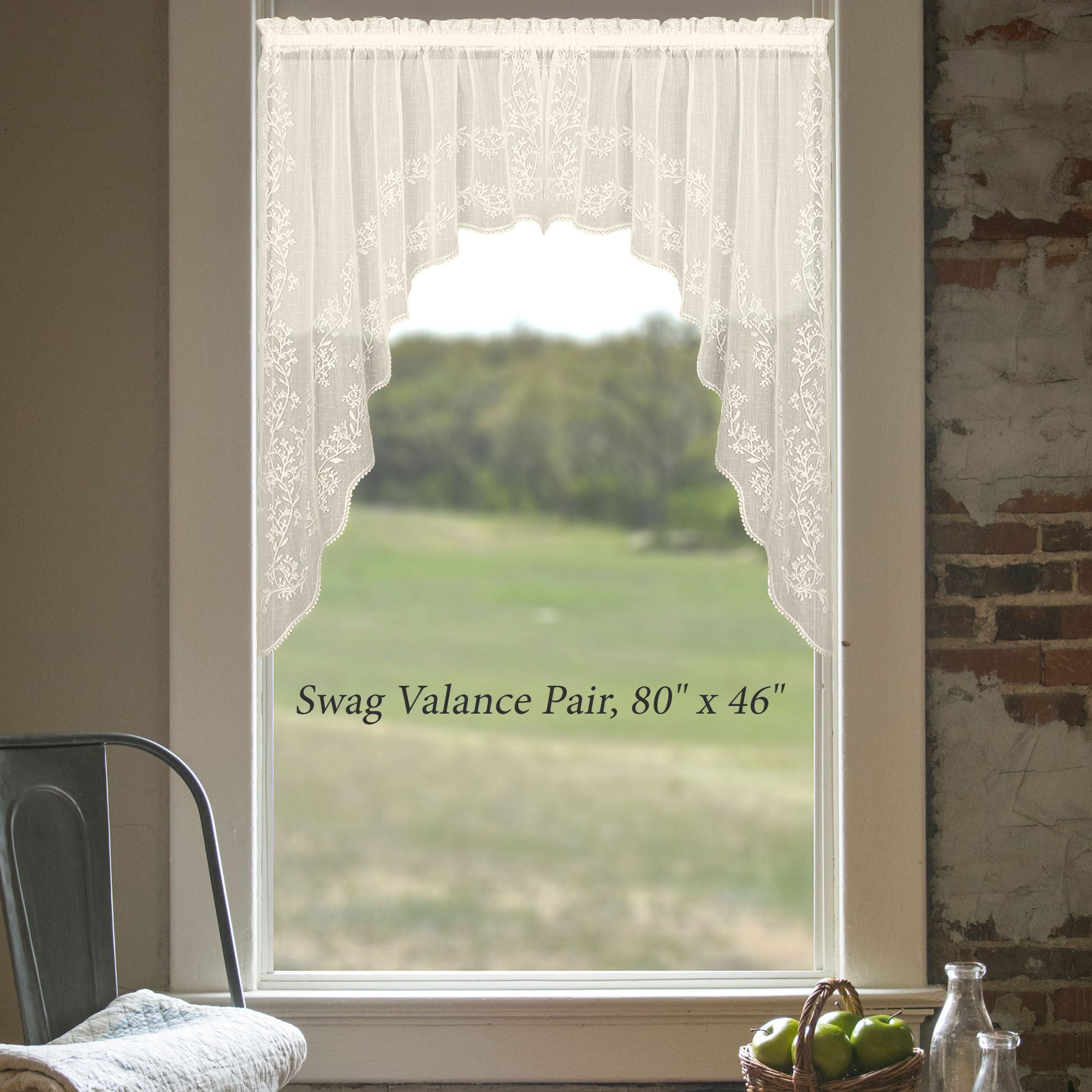 Floral Estate Lace Window Treatment