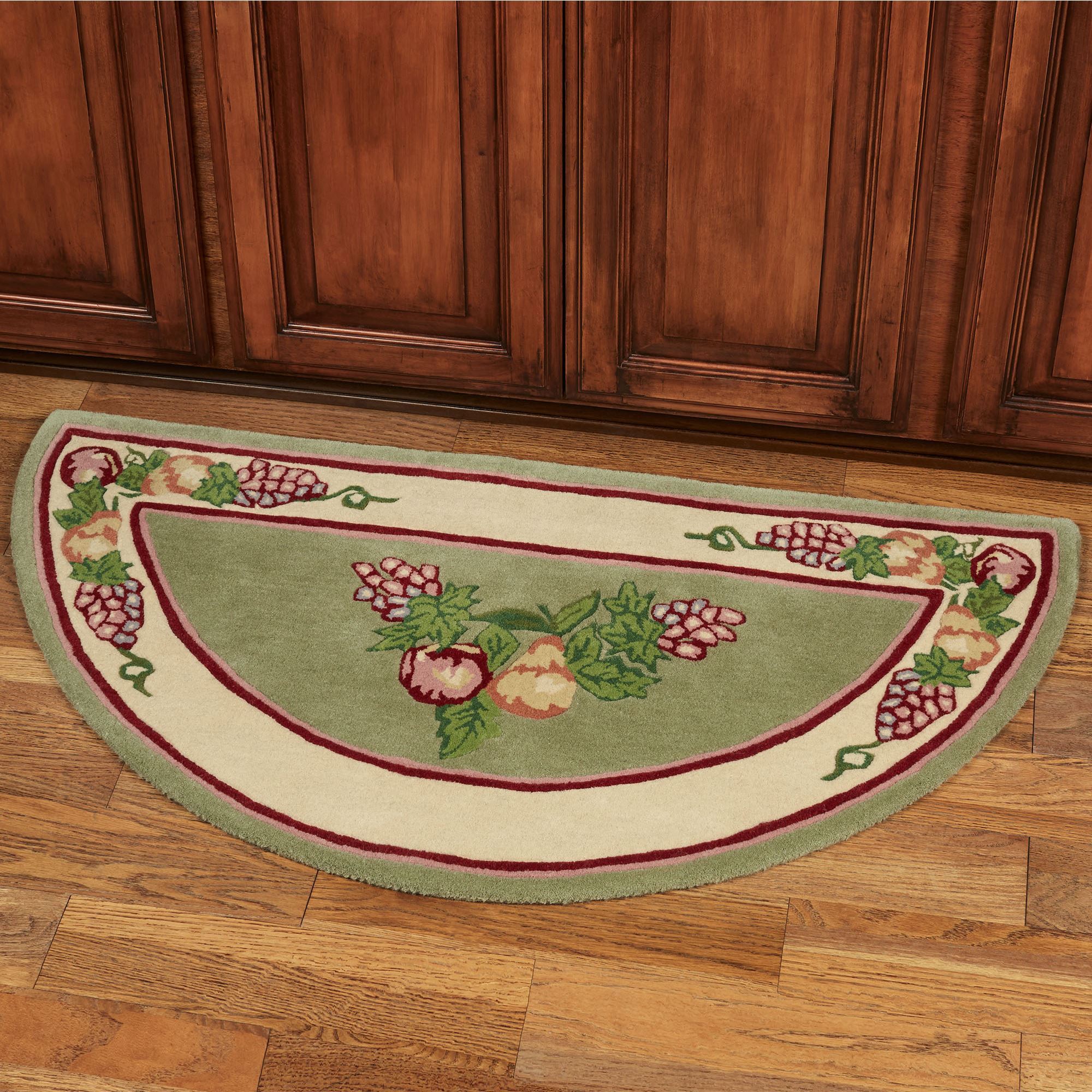 Fruitful Sage Wool Slice Rug