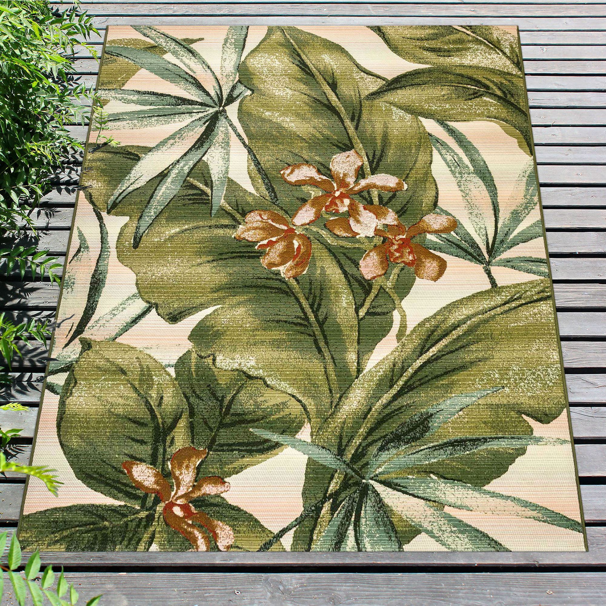 Tropical Leaf Indoor Outdoor Rugs by Liora Manne