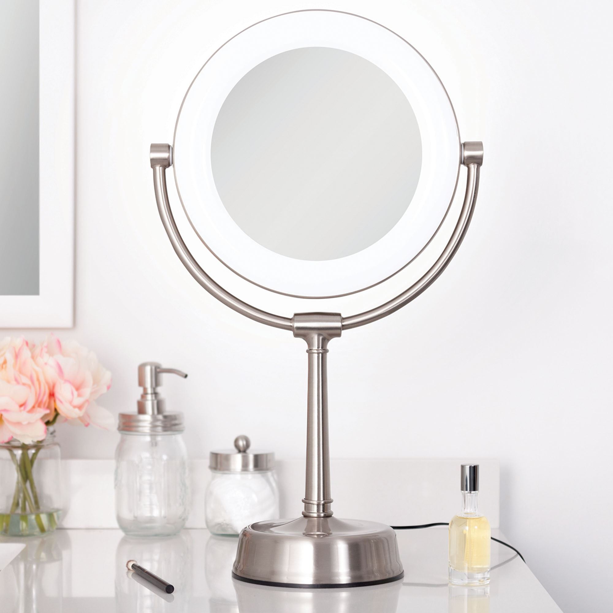 Sunlight 10x Magnifying LED Lighted Vanity Mirror with Dimmer